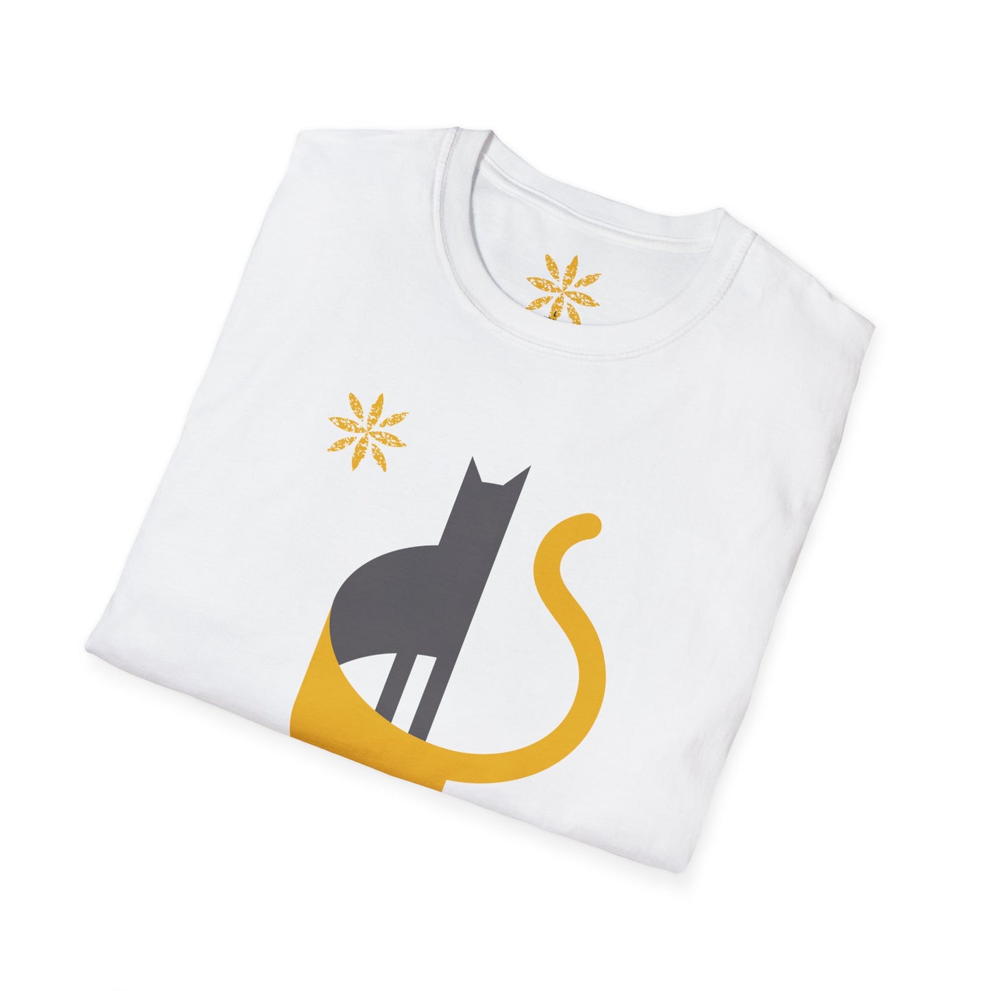 FlatCat Unisex T-Shirt – Softstyle Tee with Minimalist Flat Cat Design