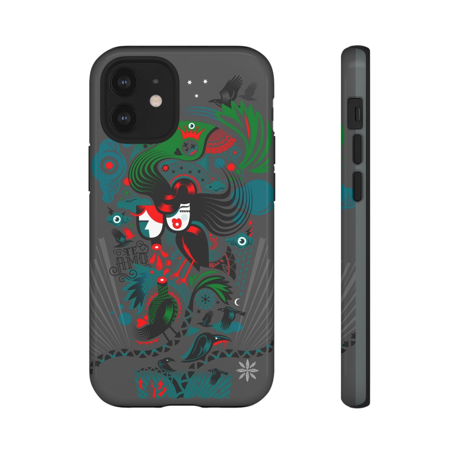 Te Amo Black Birds - Rugged Phone Case