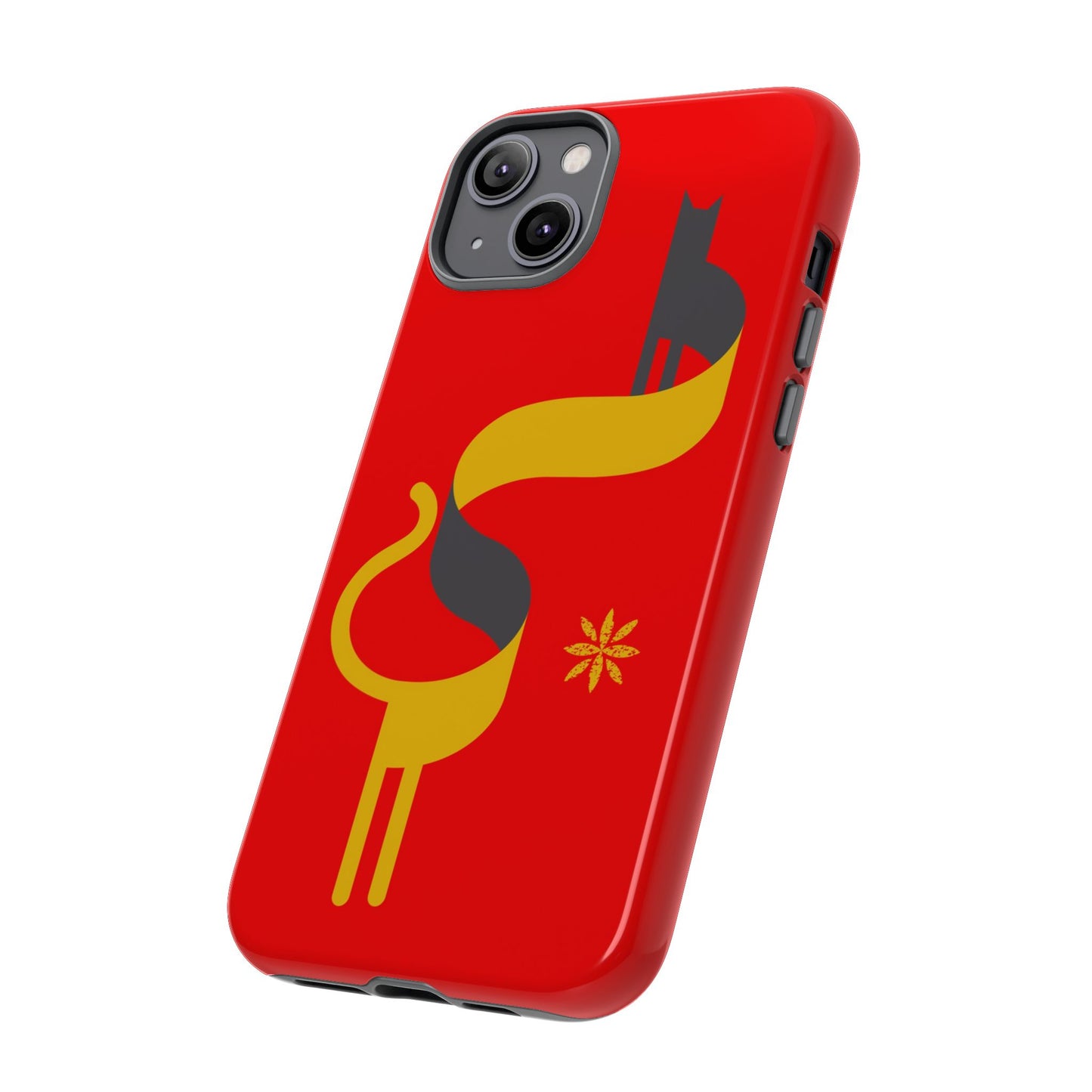 FlatCat Rugged Phone Case - Durable Red Cover