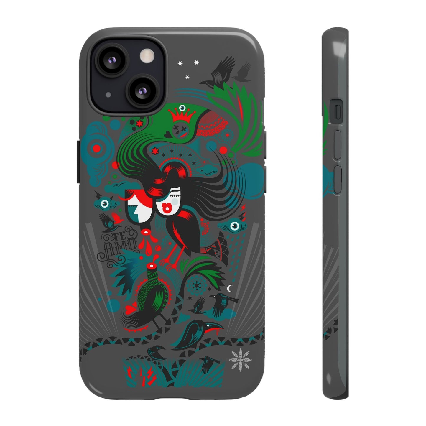 Te Amo Black Birds - Rugged Phone Case