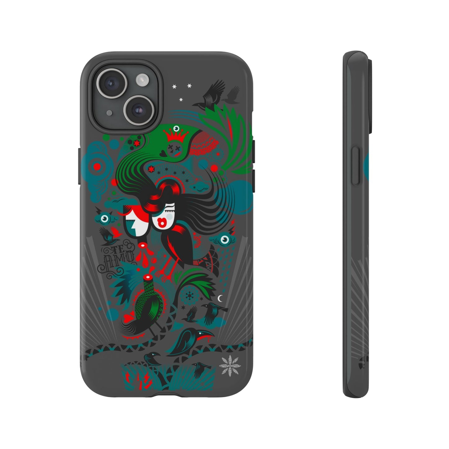 Te Amo Black Birds - Rugged Phone Case
