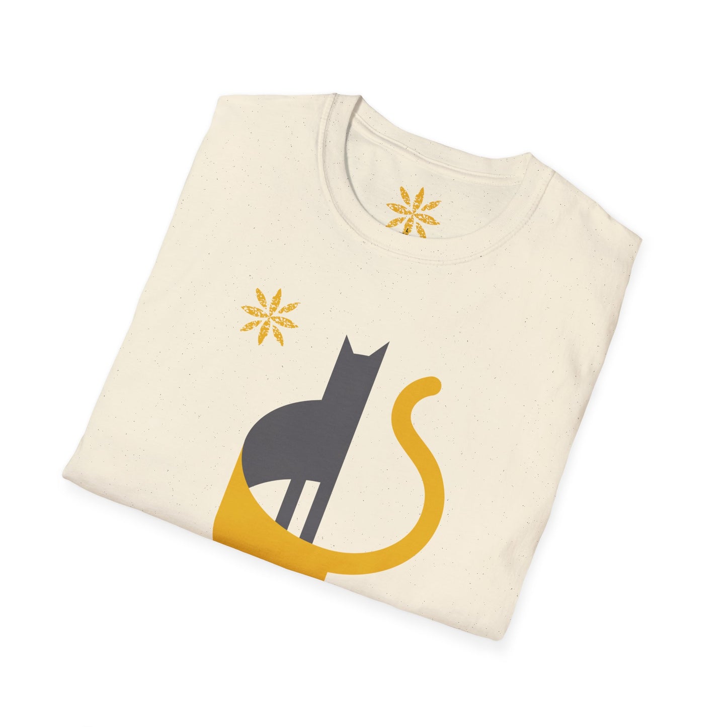 FlatCat Unisex T-Shirt – Softstyle Tee with Minimalist Flat Cat Design