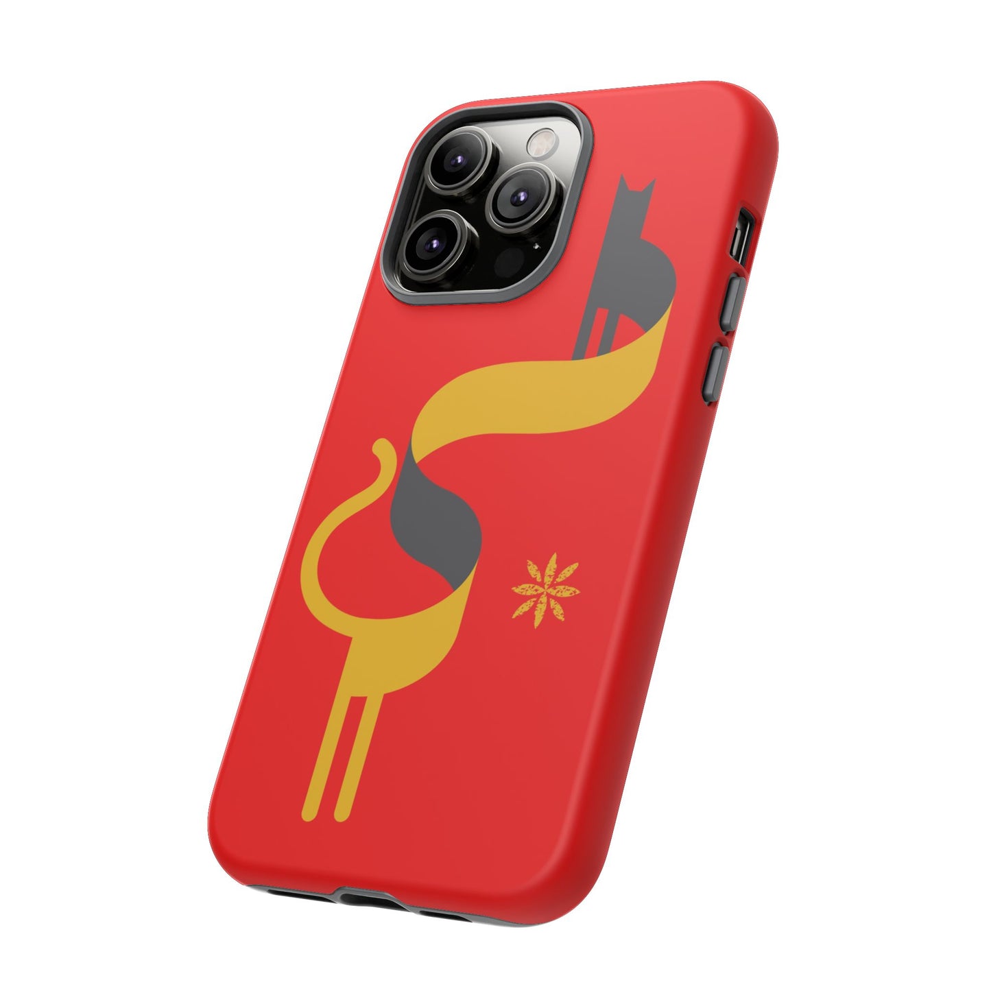 FlatCat Rugged Phone Case - Durable Red Cover