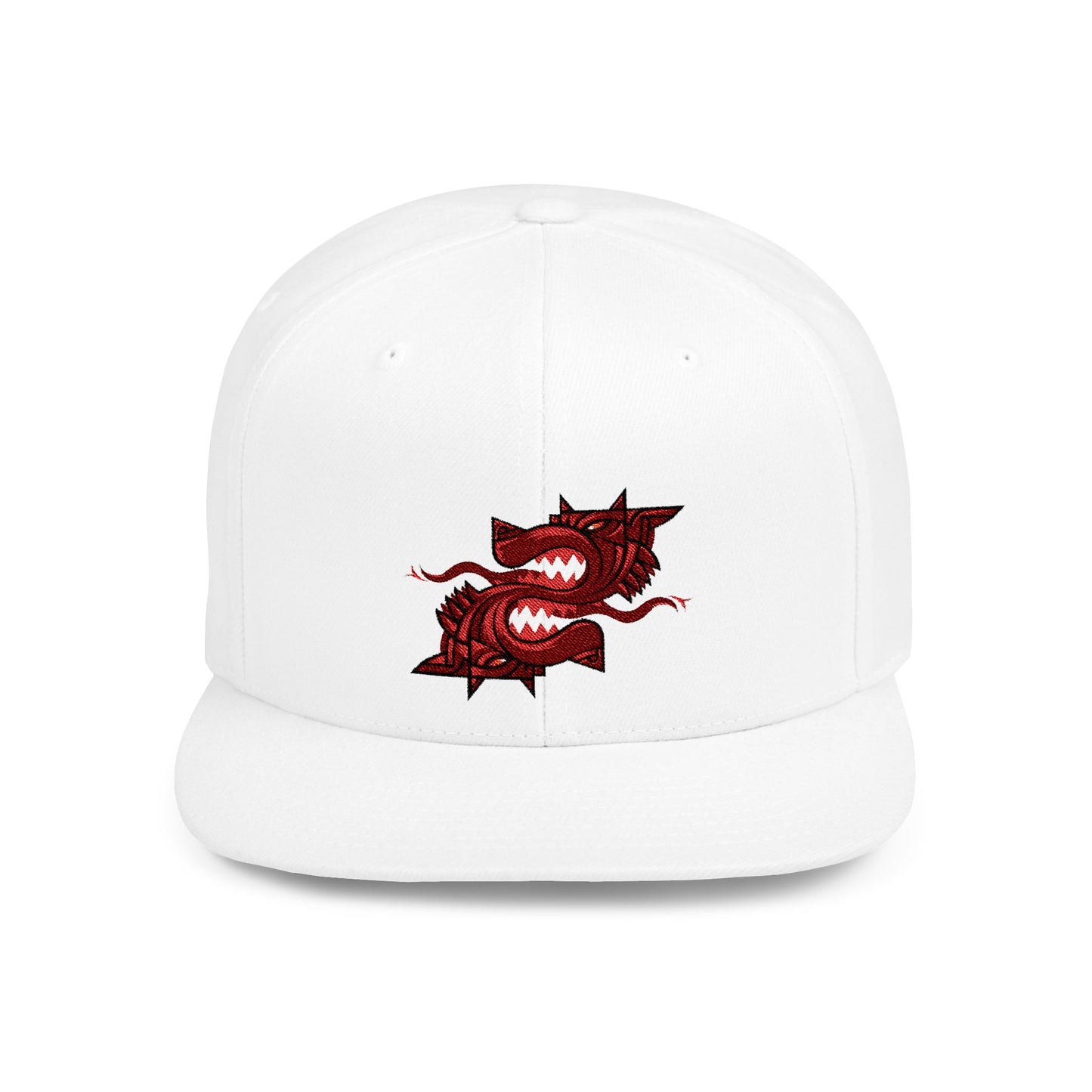 Custom Embroidered Flat Bill Snapback Cap - Unique Graphic Design