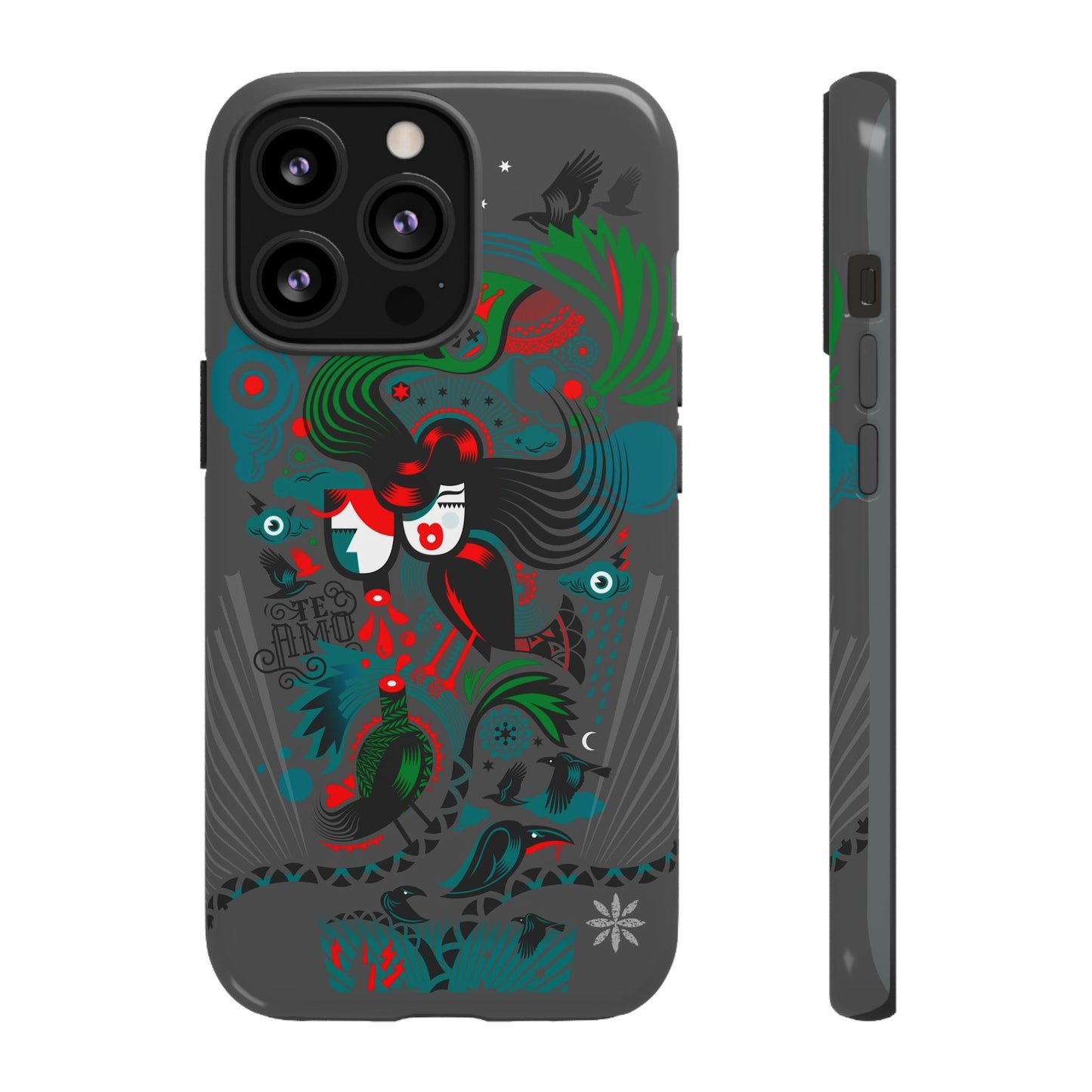 Te Amo Black Birds - Rugged Phone Case