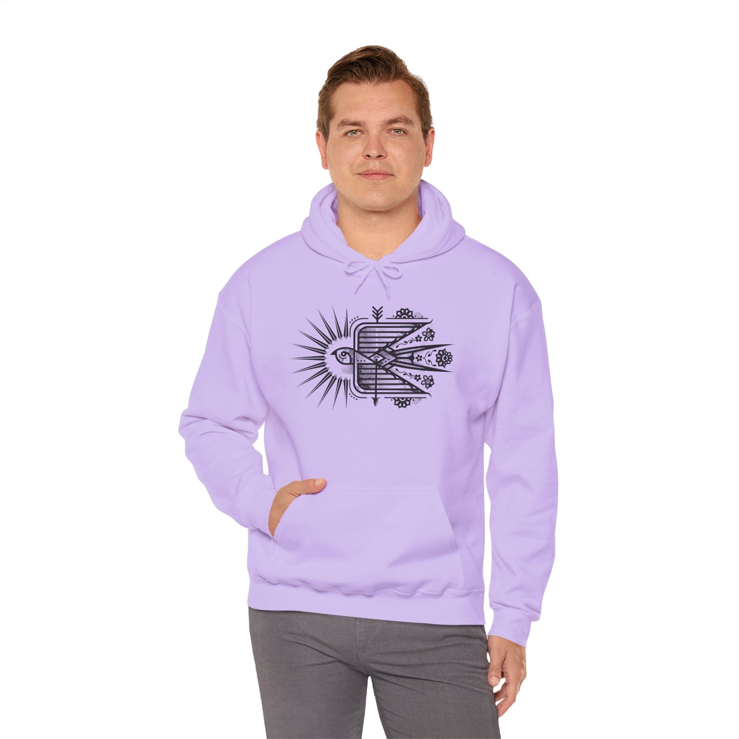 Swallow Unisex Hoodie – Heavy Blend™ Fleece Sweatshirt with Bird Design