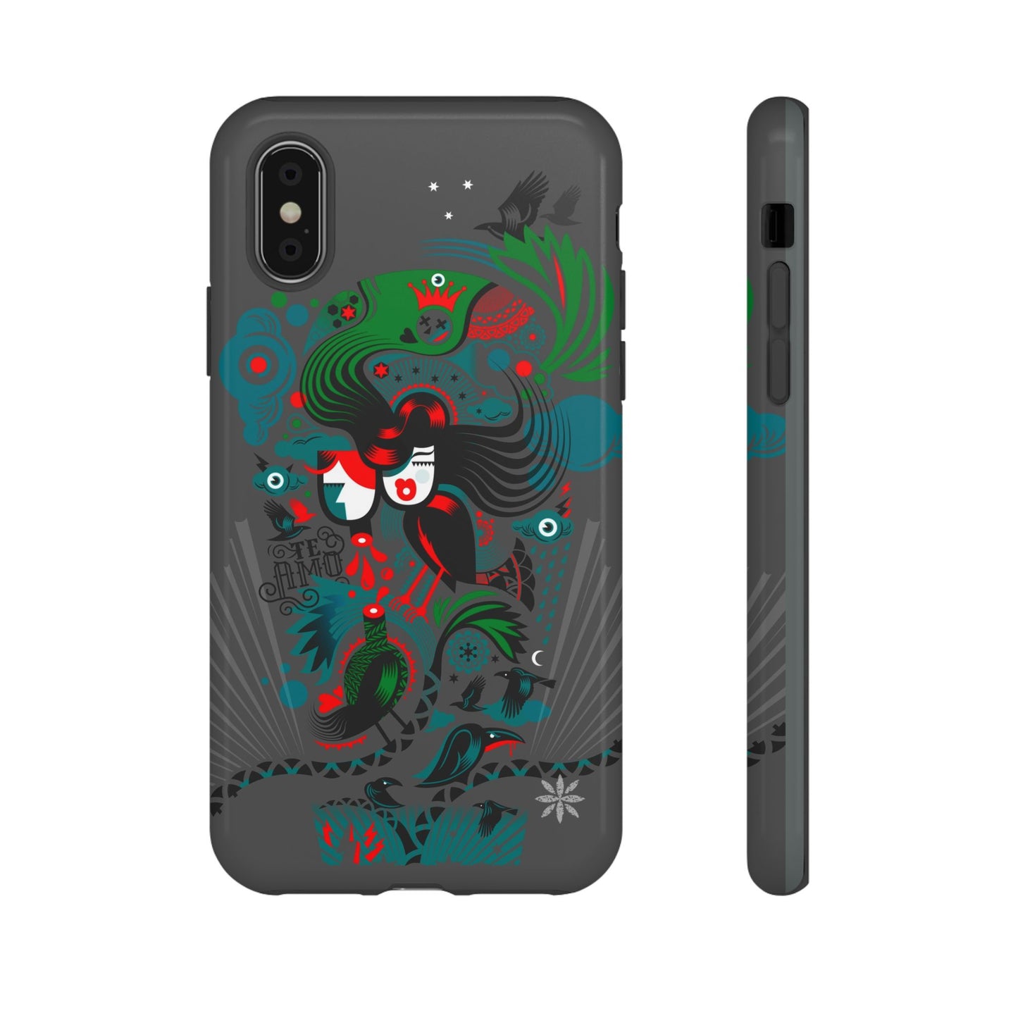 Te Amo Black Birds - Rugged Phone Case