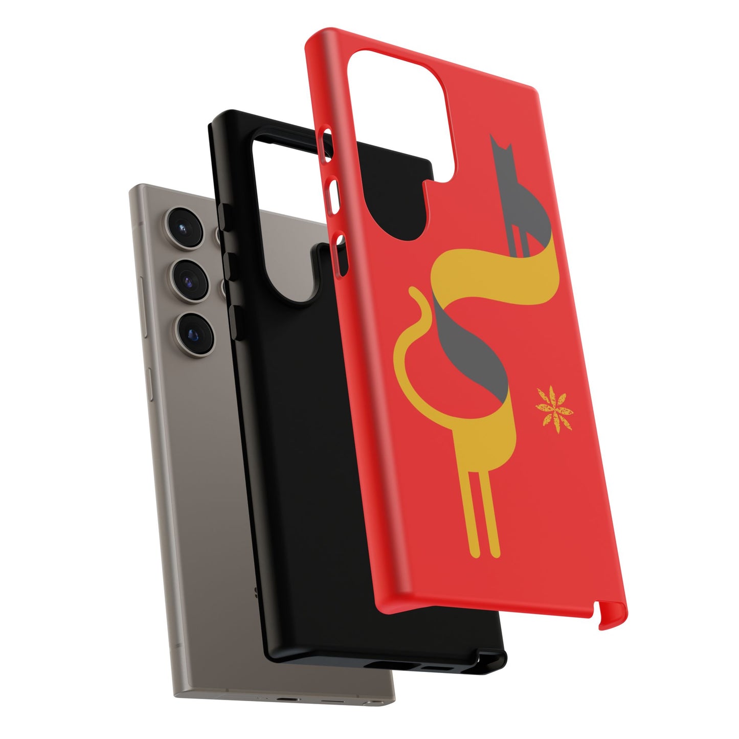 FlatCat Rugged Phone Case - Durable Red Cover