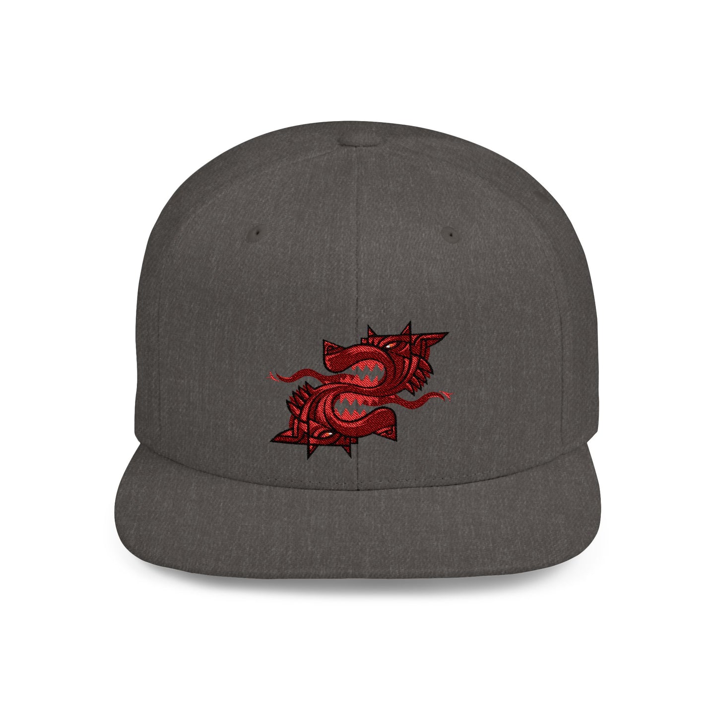 Custom Embroidered Flat Bill Snapback Cap - Unique Graphic Design