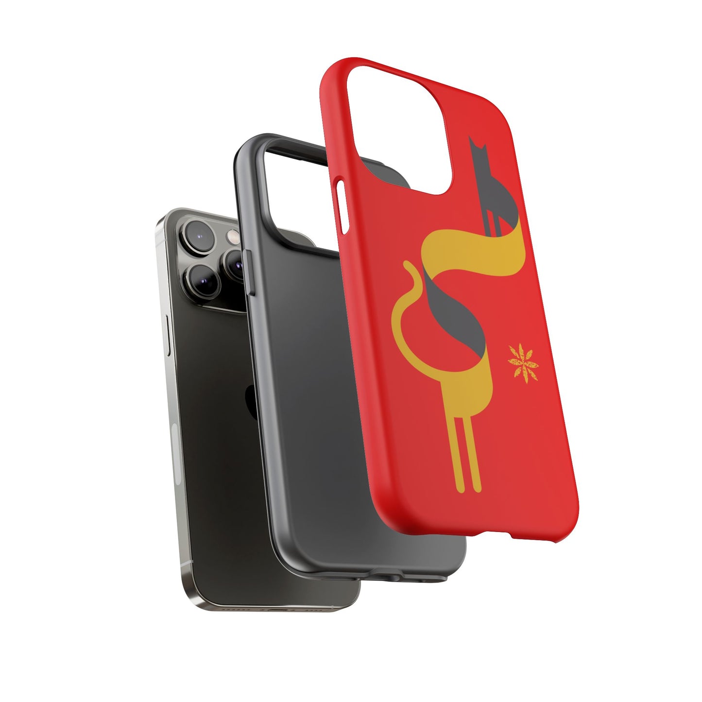 FlatCat Rugged Phone Case - Durable Red Cover