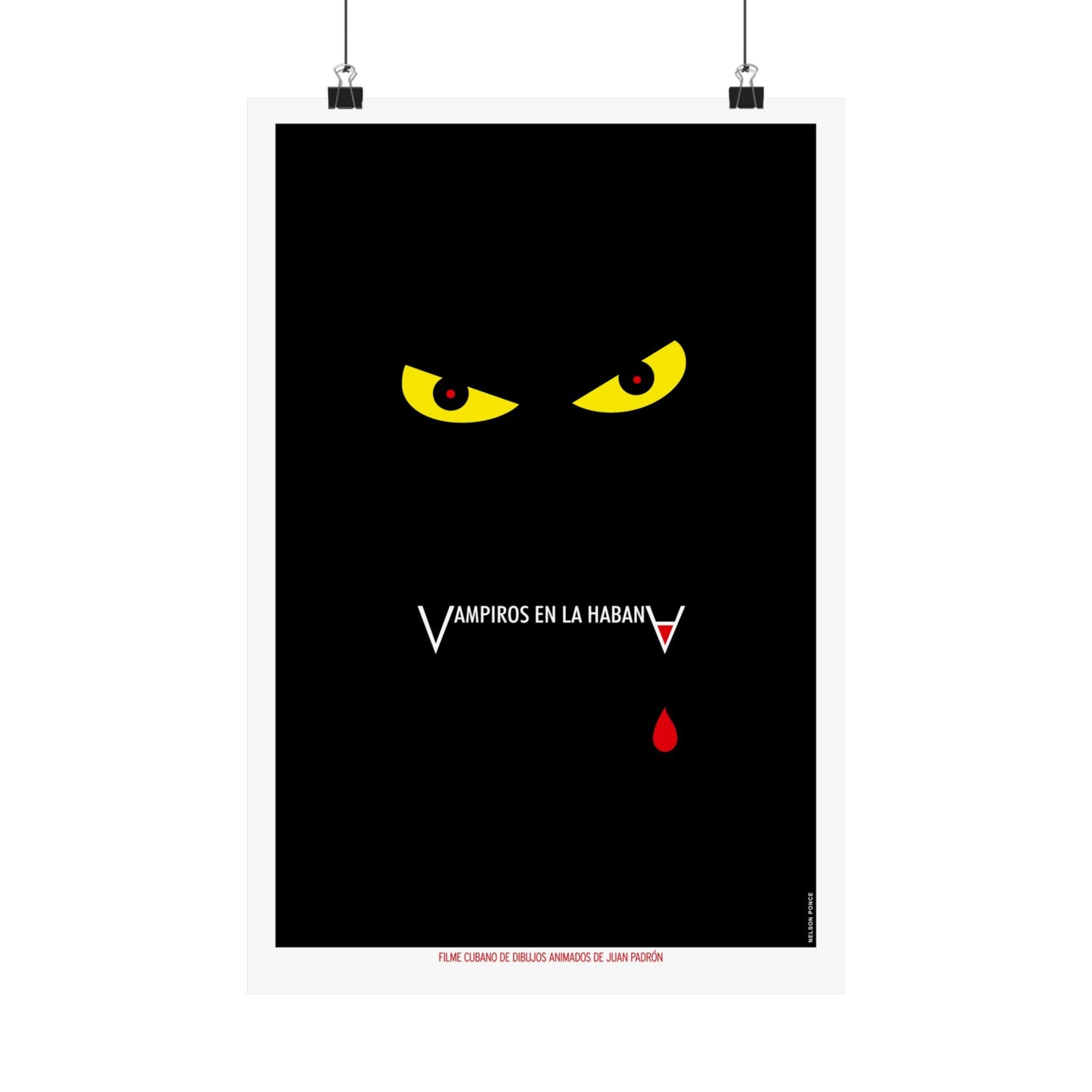 Vampiros en la Habana Poster — Minimal Vampire Eyes Matte Vertical Wall Art