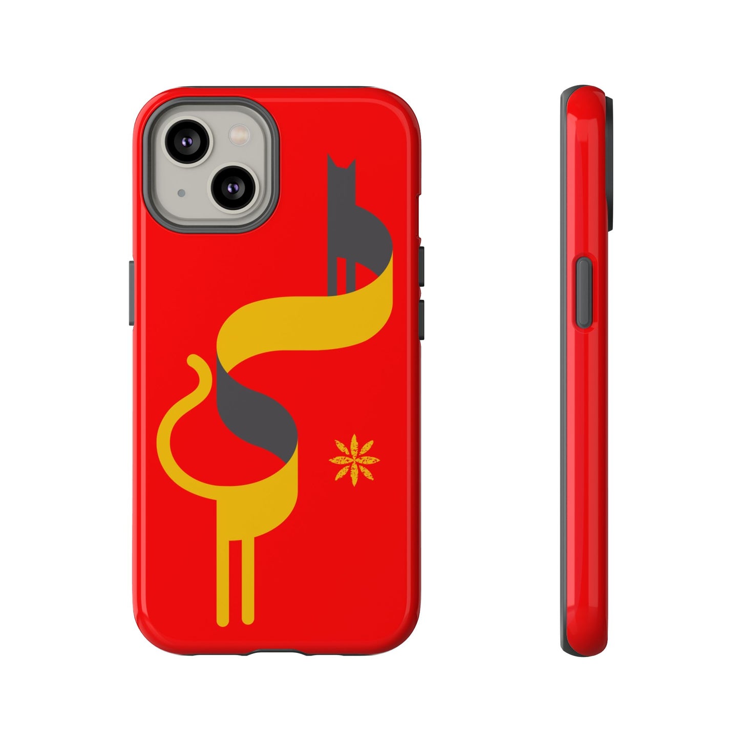 FlatCat Rugged Phone Case - Durable Red Cover