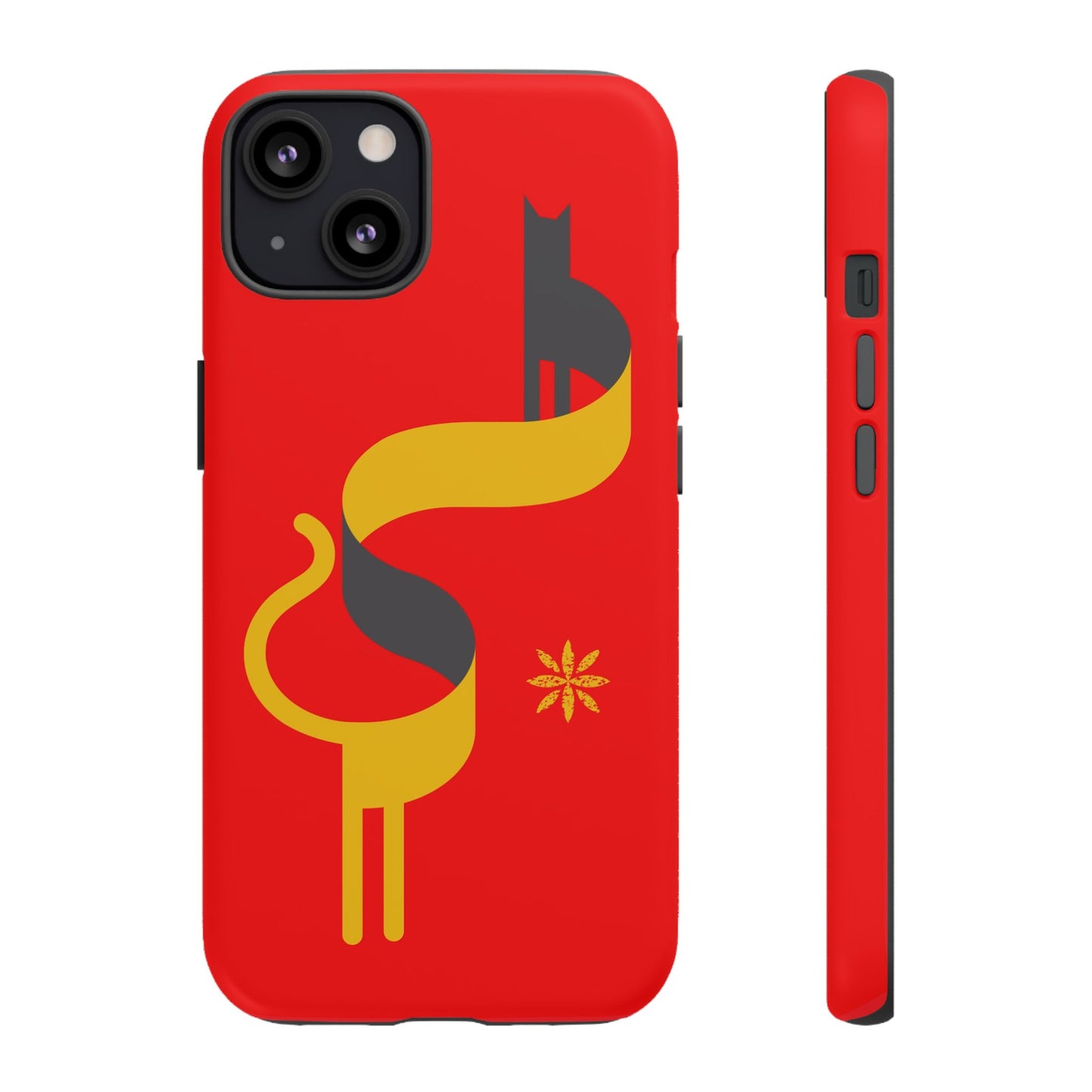 FlatCat Rugged Phone Case - Durable Red Cover