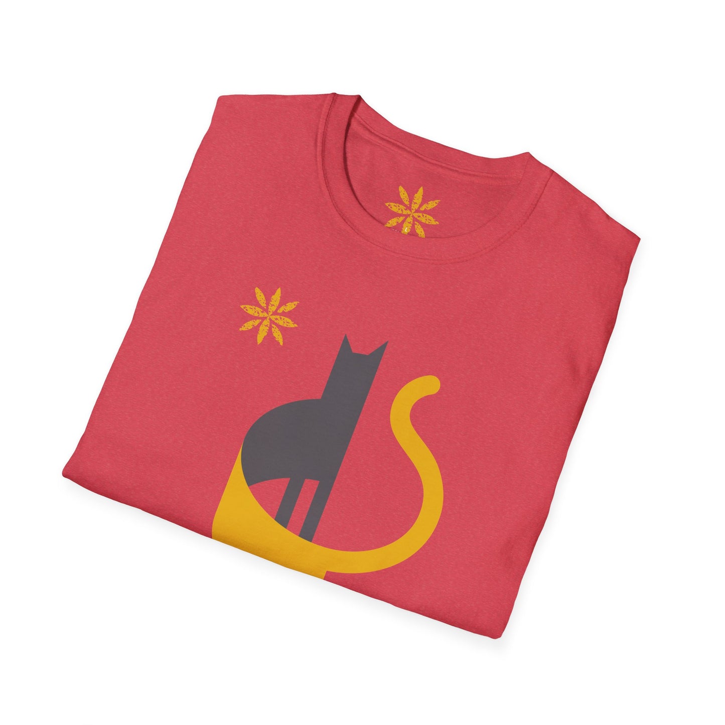 FlatCat Unisex T-Shirt – Softstyle Tee with Minimalist Flat Cat Design