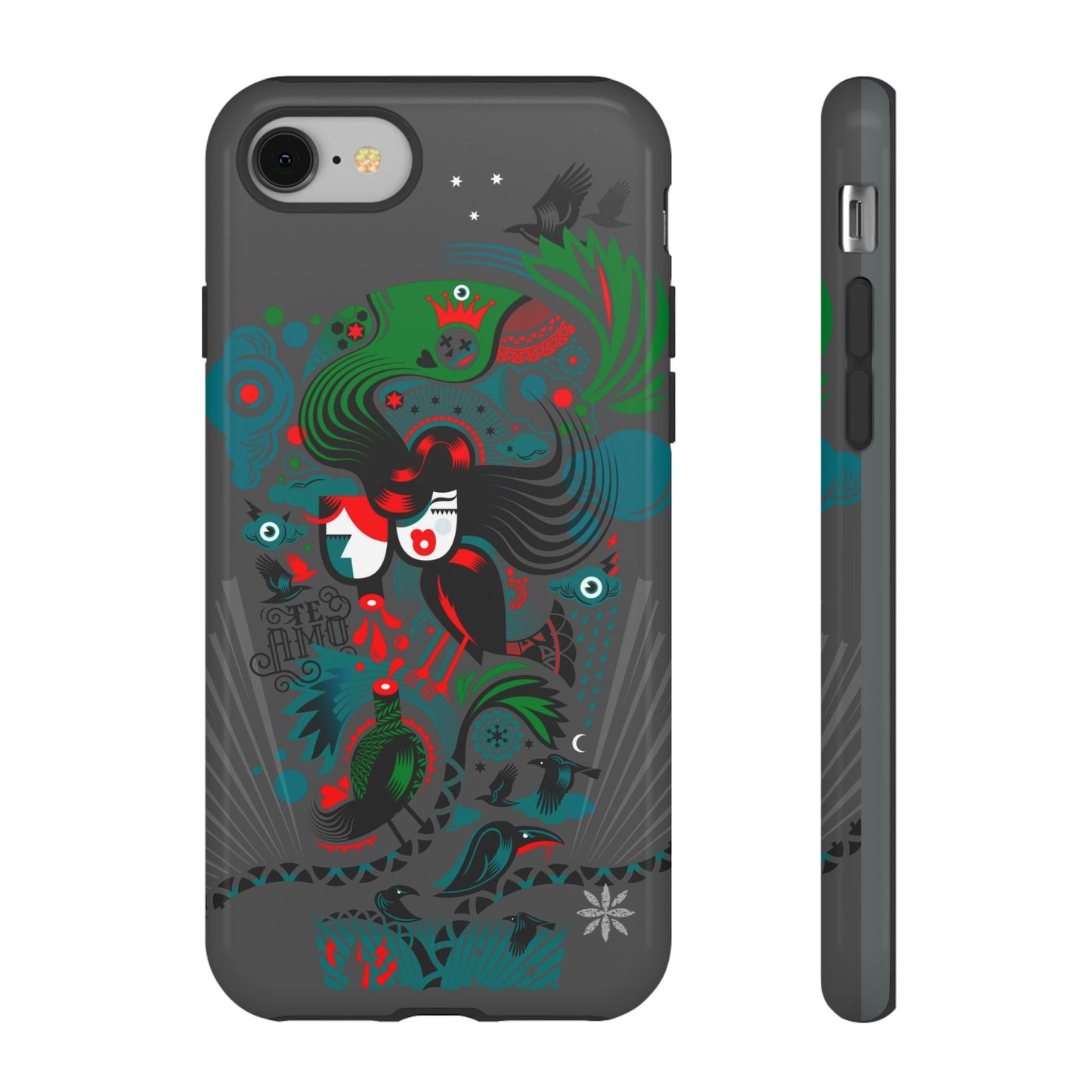 Te Amo Black Birds - Rugged Phone Case