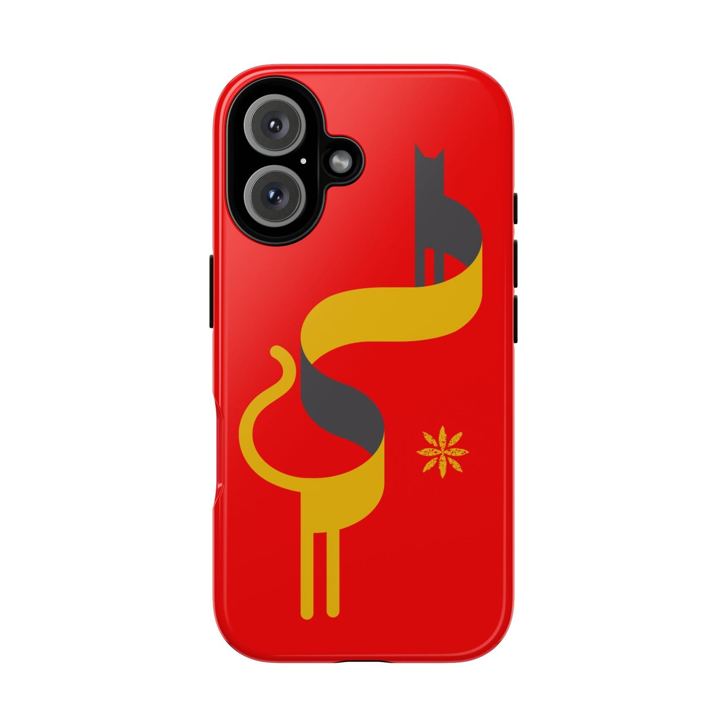 FlatCat Rugged Phone Case - Durable Red Cover