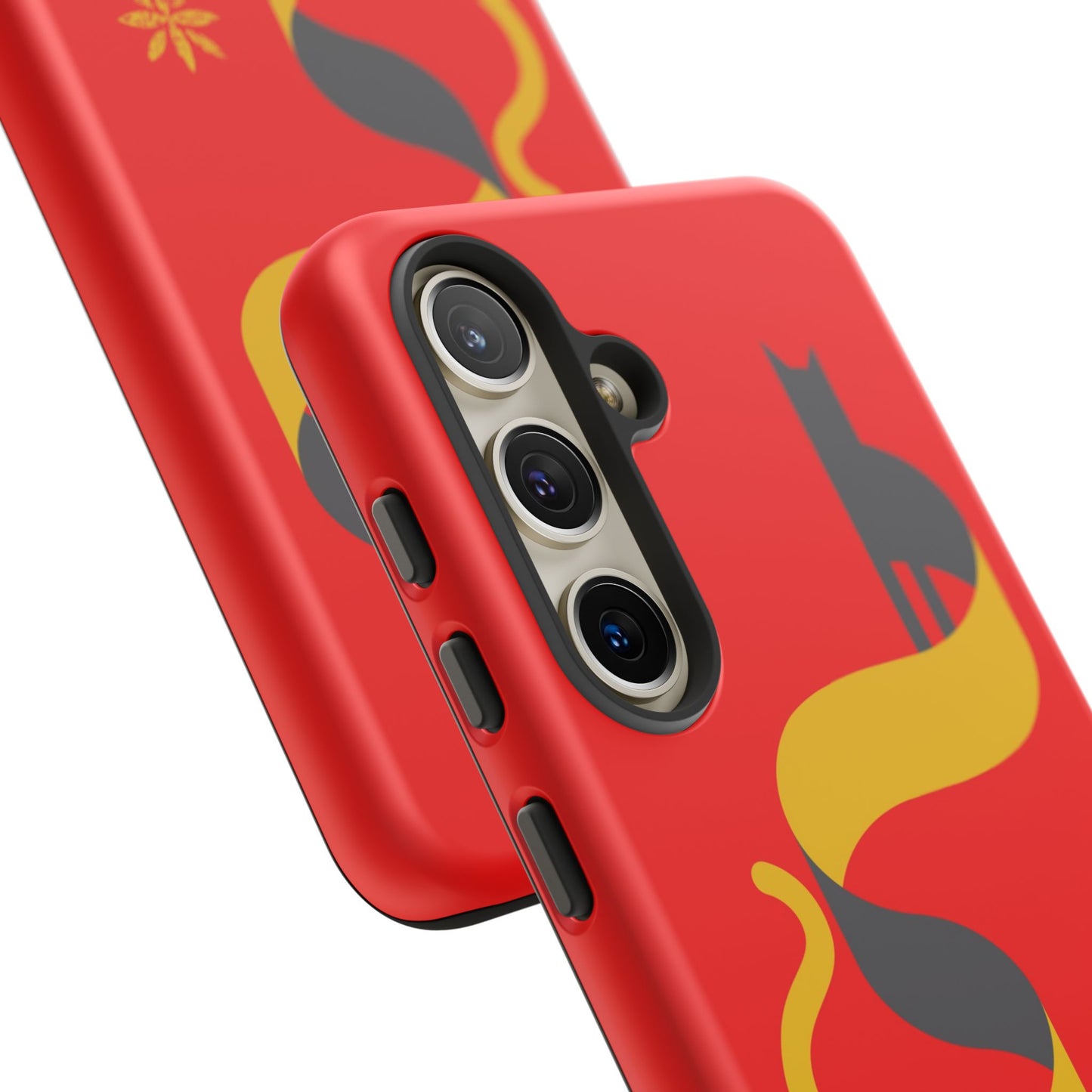 FlatCat Rugged Phone Case - Durable Red Cover