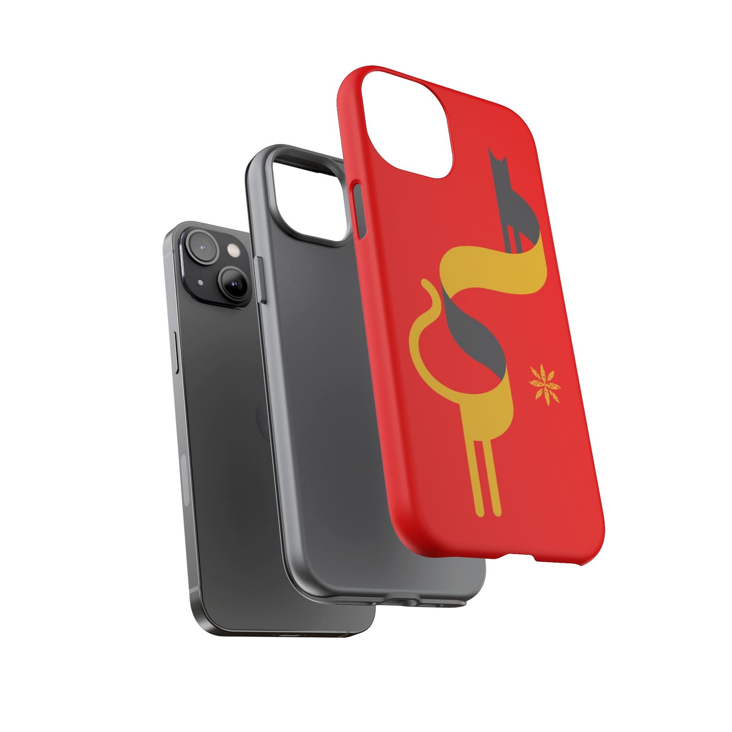 FlatCat Rugged Phone Case - Durable Red Cover