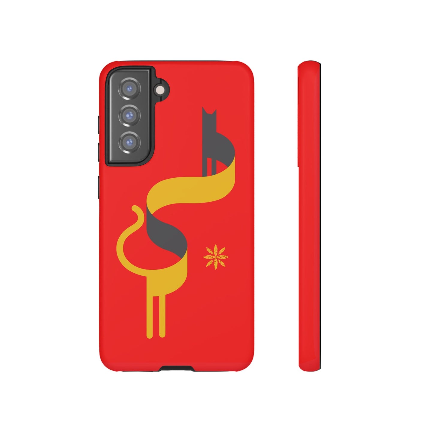 FlatCat Rugged Phone Case - Durable Red Cover