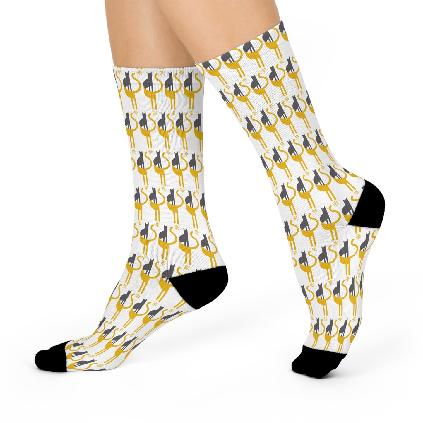 Fun Cat-Themed Cushioned Crew Socks for Pet Lovers