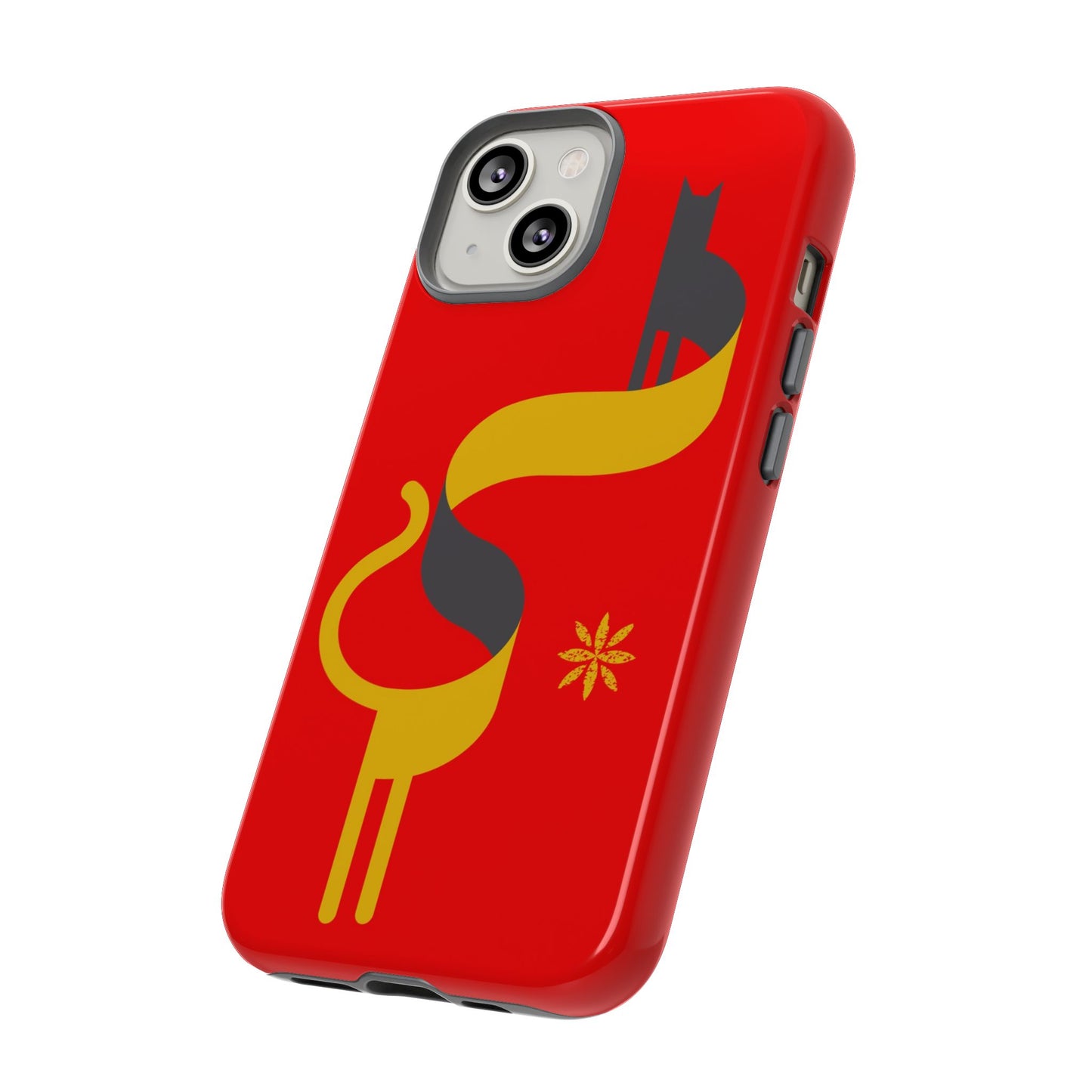 FlatCat Rugged Phone Case - Durable Red Cover