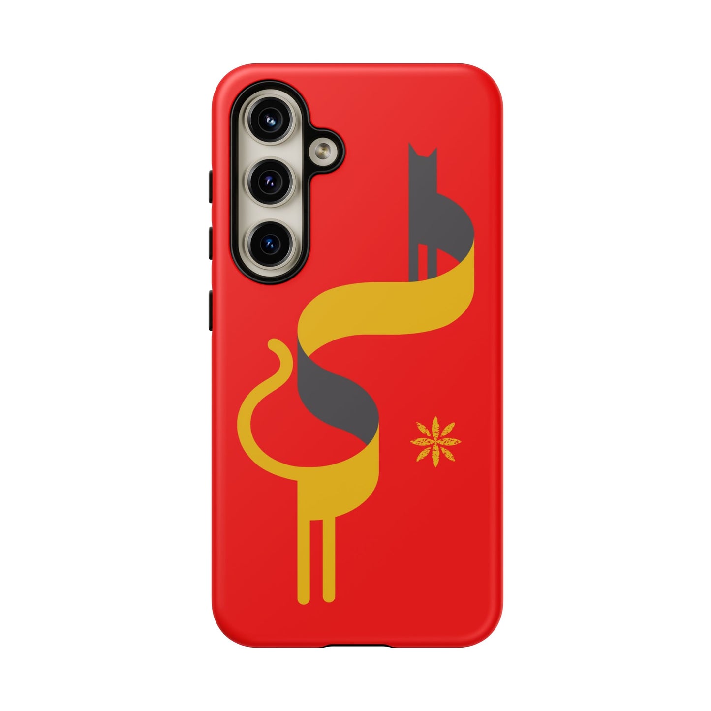 FlatCat Rugged Phone Case - Durable Red Cover