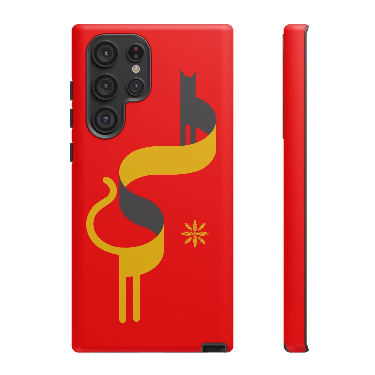 FlatCat Rugged Phone Case - Durable Red Cover