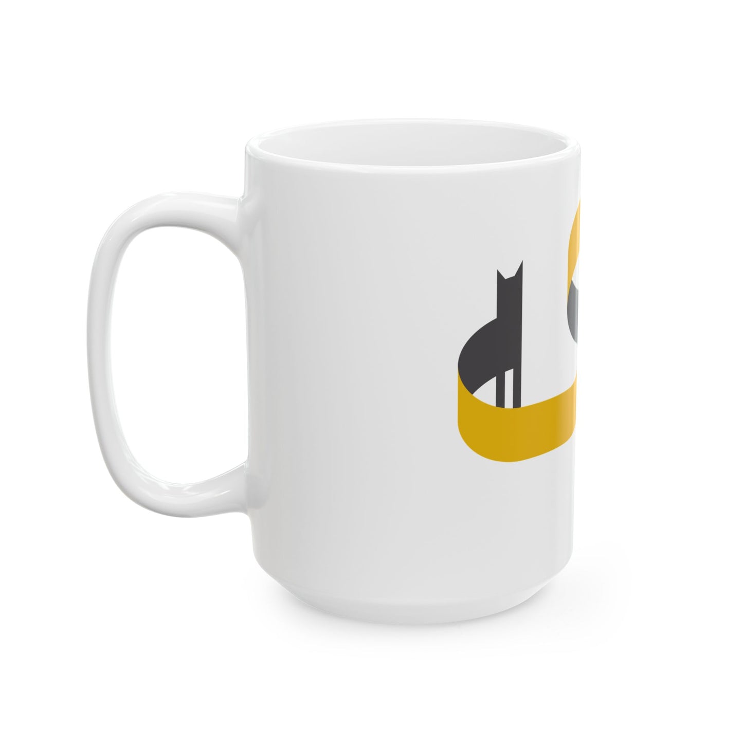 FlatCat Ceramic Mug, (11oz, 15oz)