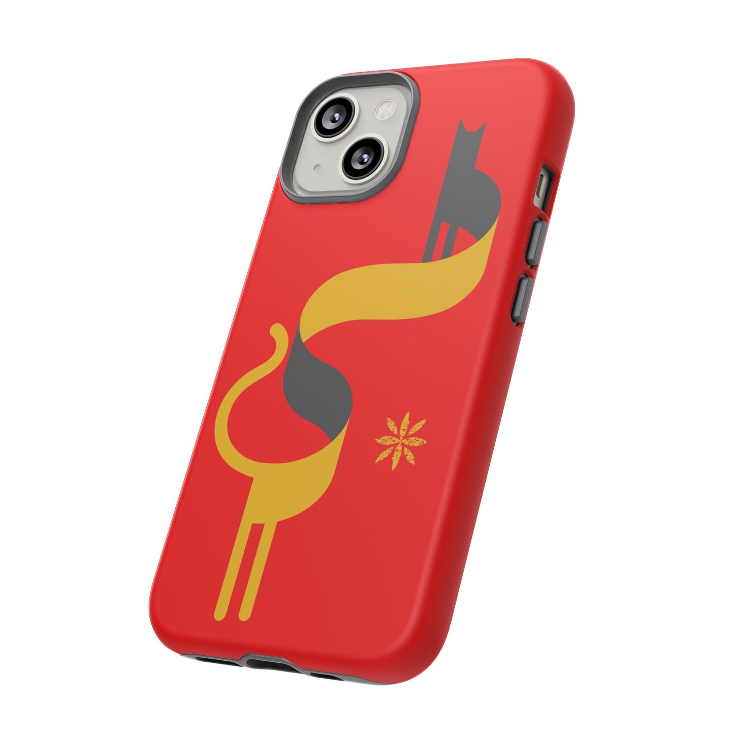 FlatCat Rugged Phone Case - Durable Red Cover