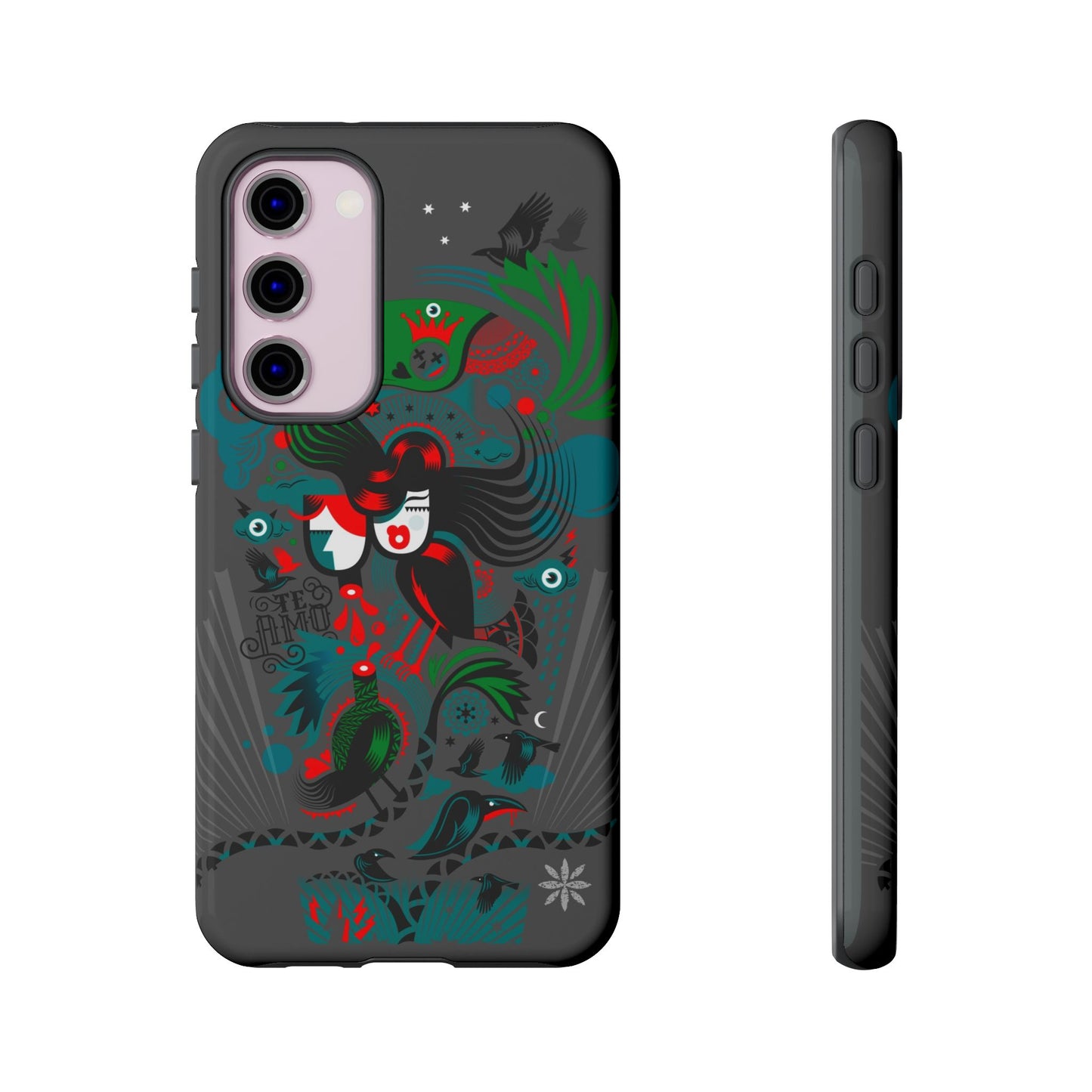 Te Amo Black Birds - Rugged Phone Case