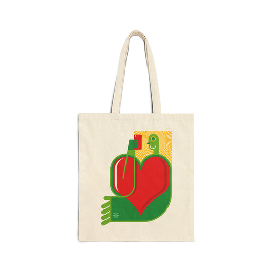 Artistic Heart Tote Bag - Eco-Friendly Canvas Carryall