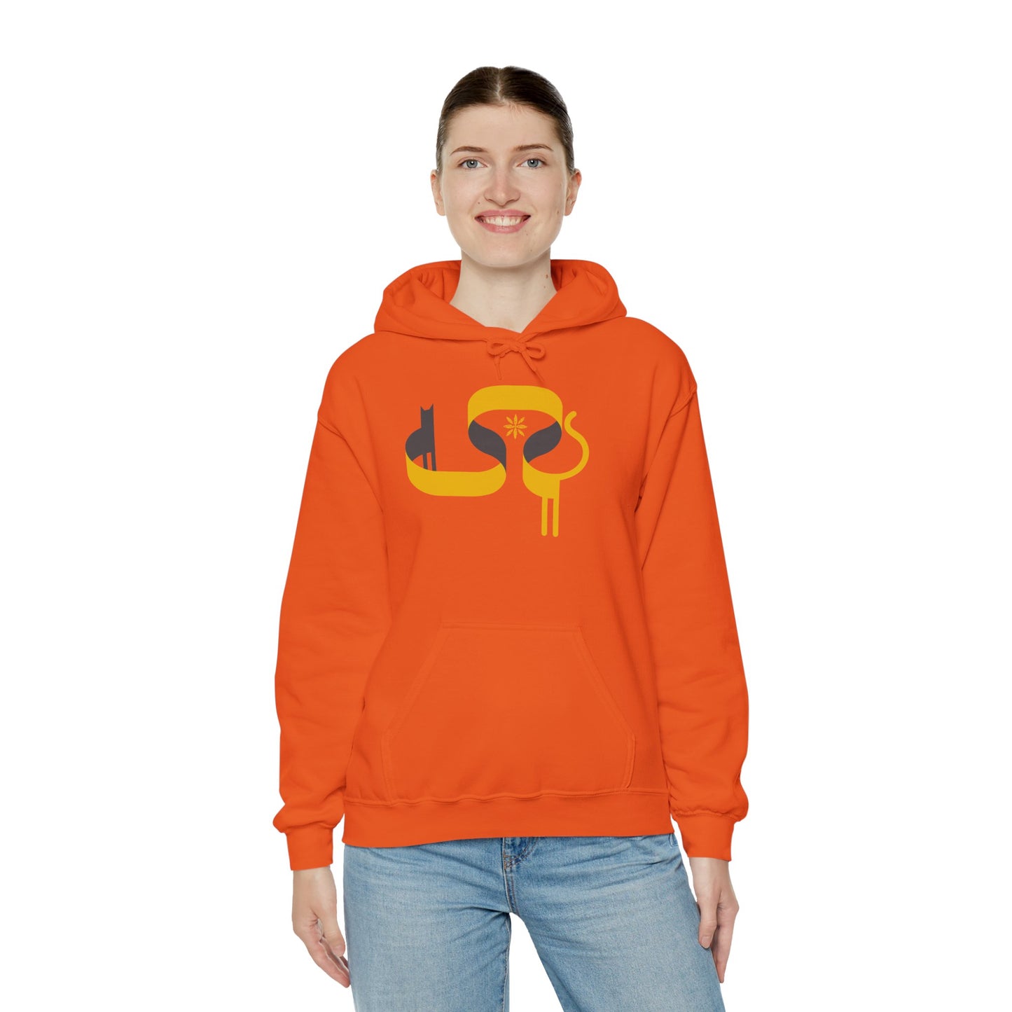 FlatCat Unisex Hoodie – Heavy Blend™ Fleece Sweatshirt with Original FlatCat Design