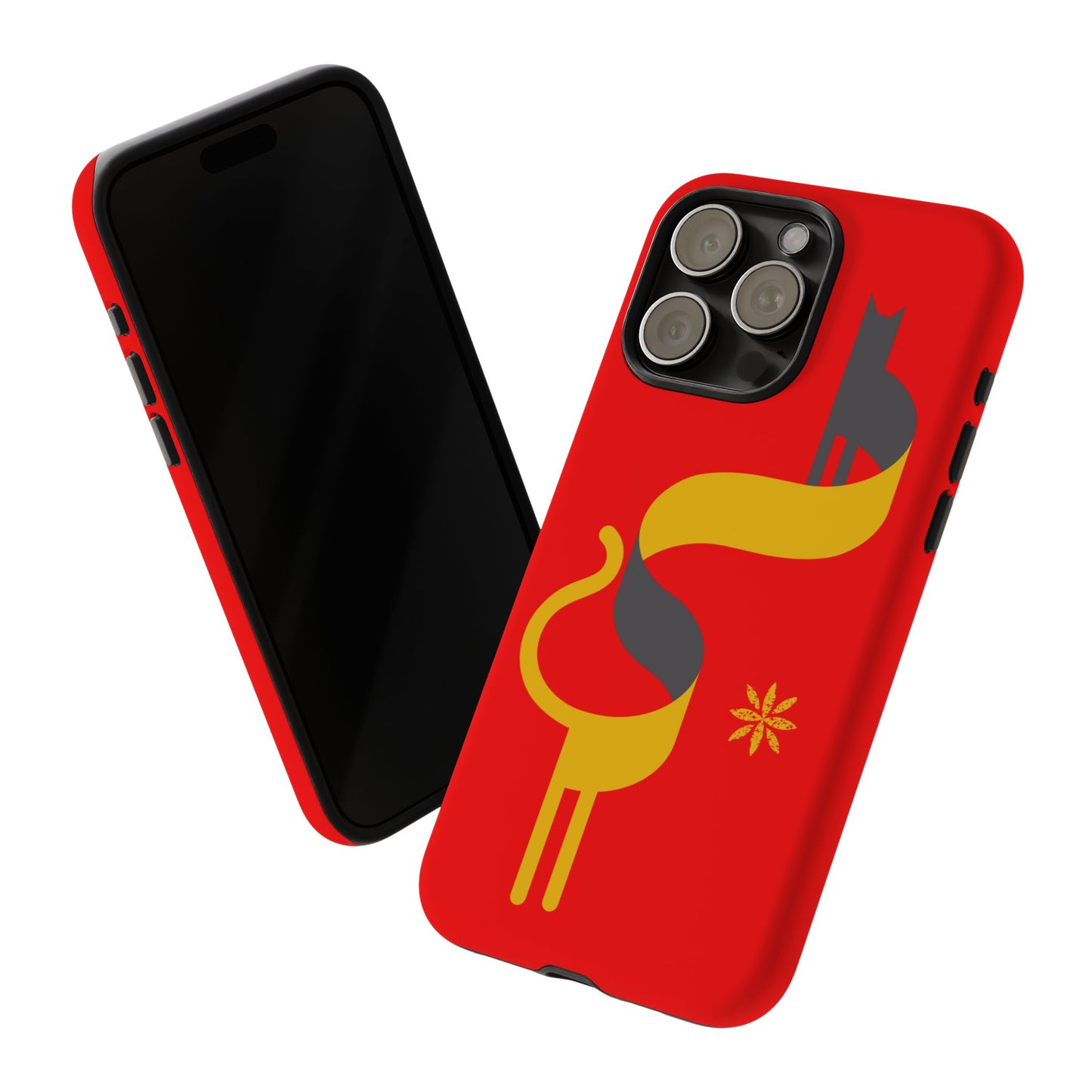 FlatCat Rugged Phone Case - Durable Red Cover