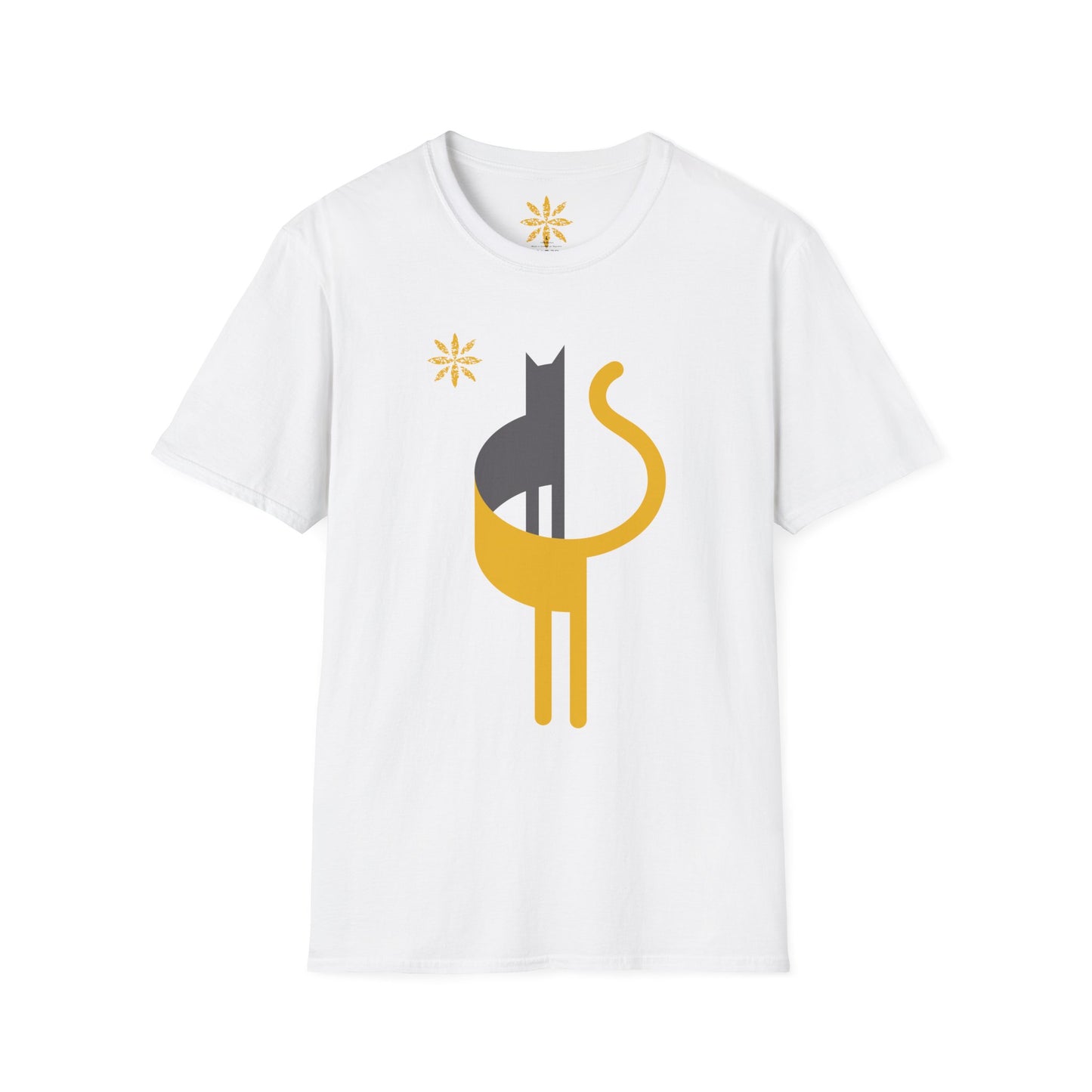 FlatCat Unisex T-Shirt – Softstyle Tee with Minimalist Flat Cat Design