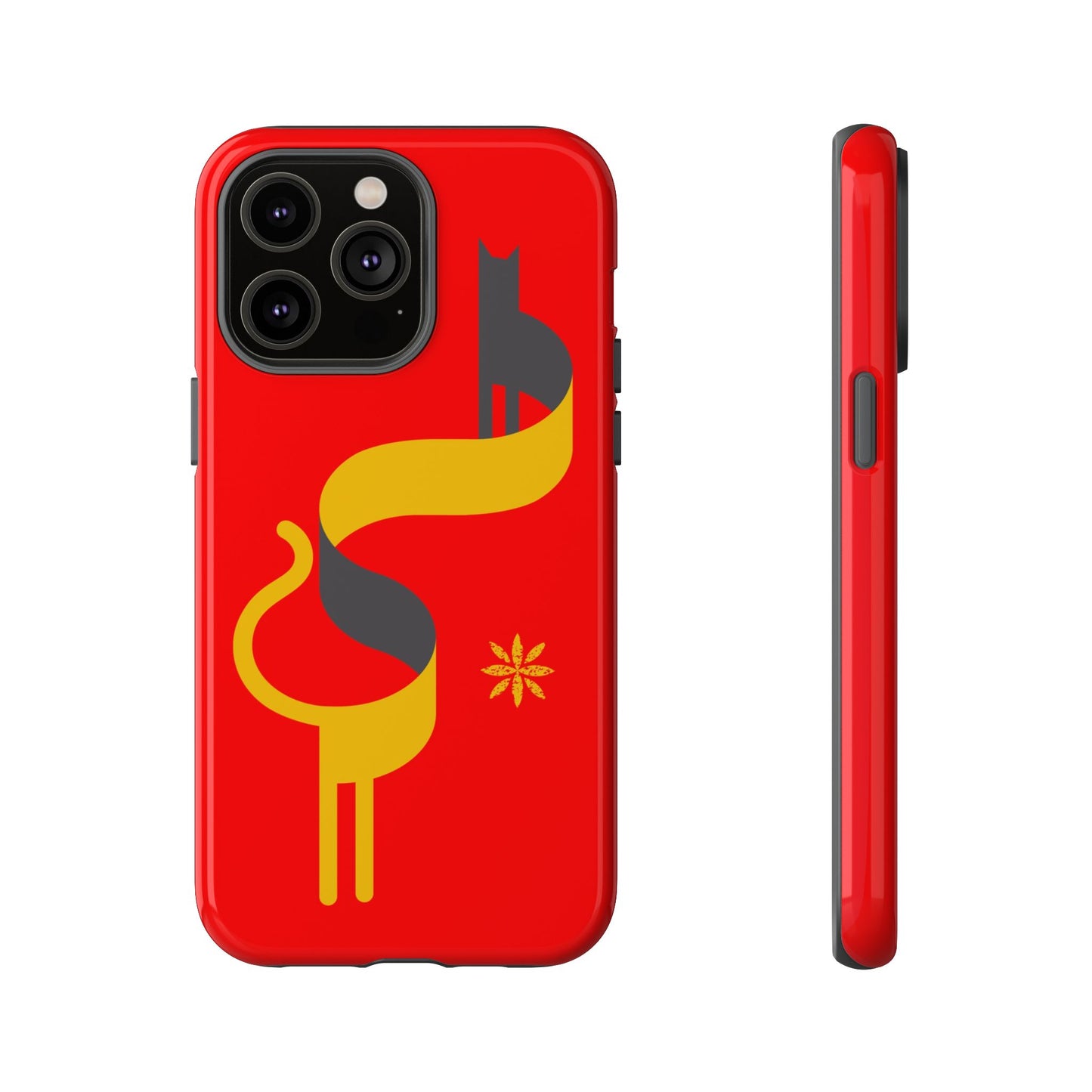 FlatCat Rugged Phone Case - Durable Red Cover