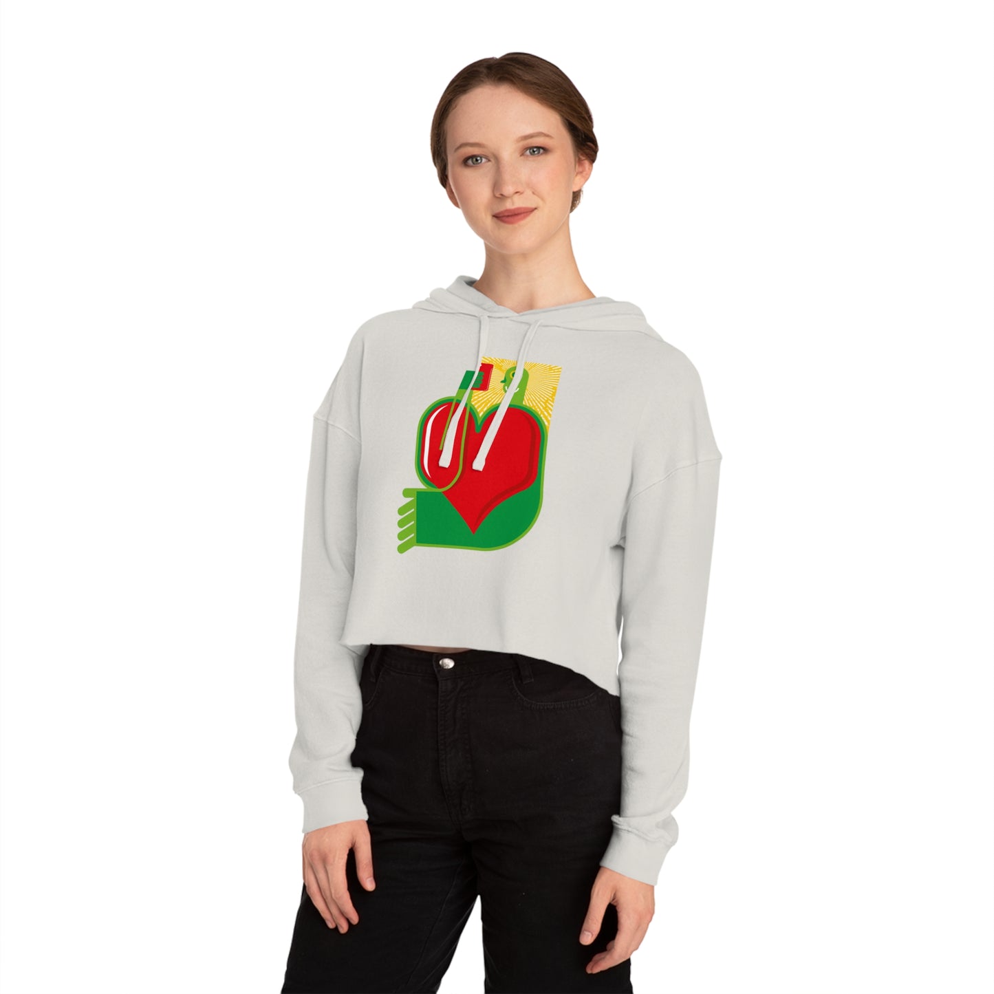 Heartfelt Love Cropped Hoodie for Women | Stylish & Comfortable Sweatshirt