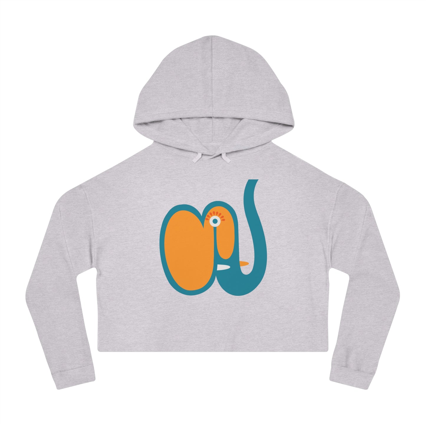 Whimsical Cropped Hooded Sweatshirt - Elefant Design for Women