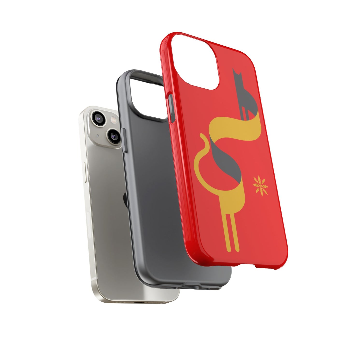 FlatCat Rugged Phone Case - Durable Red Cover