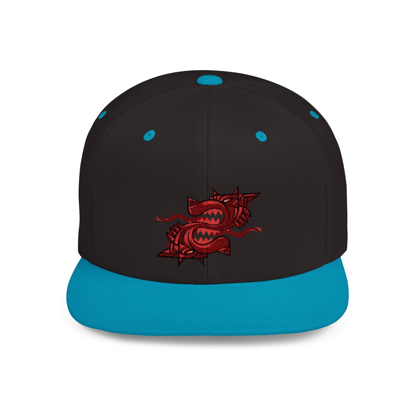 Custom Embroidered Flat Bill Snapback Cap - Unique Graphic Design