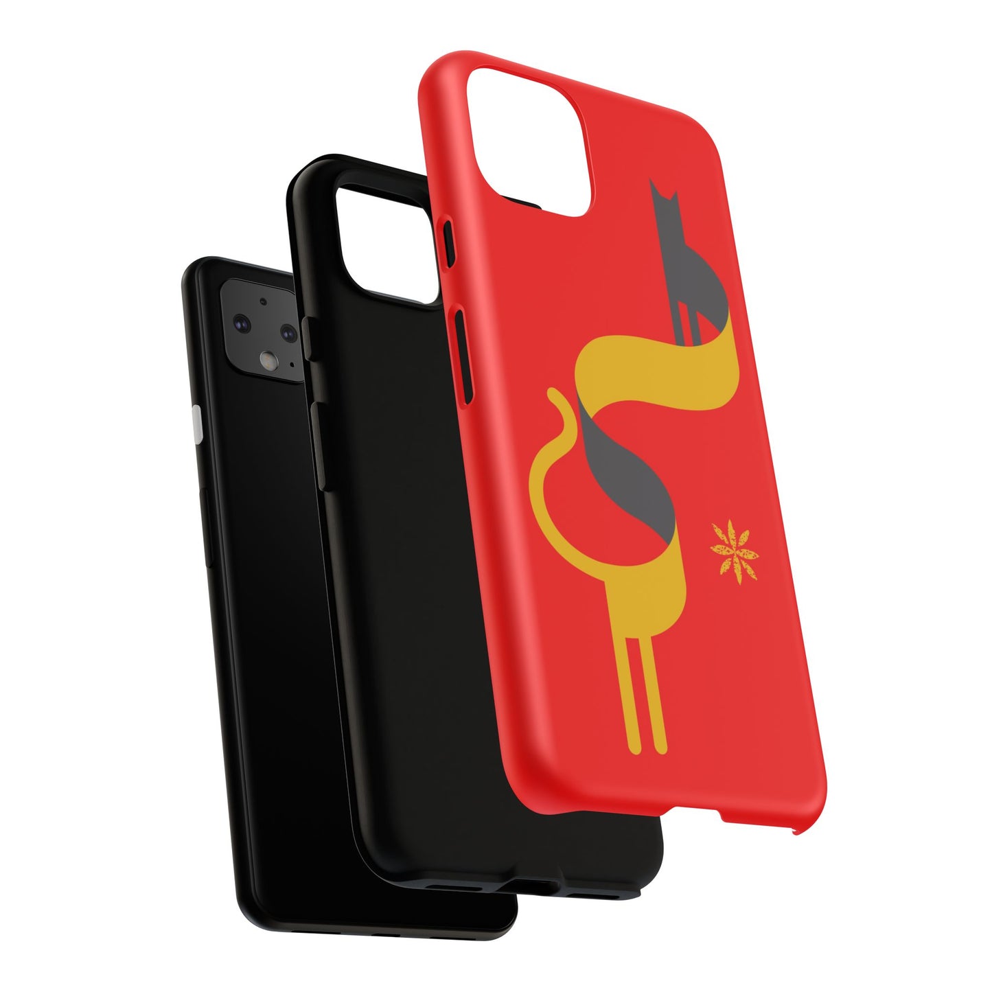 FlatCat Rugged Phone Case - Durable Red Cover