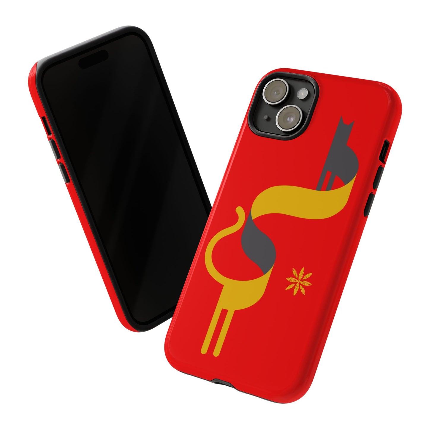 FlatCat Rugged Phone Case - Durable Red Cover