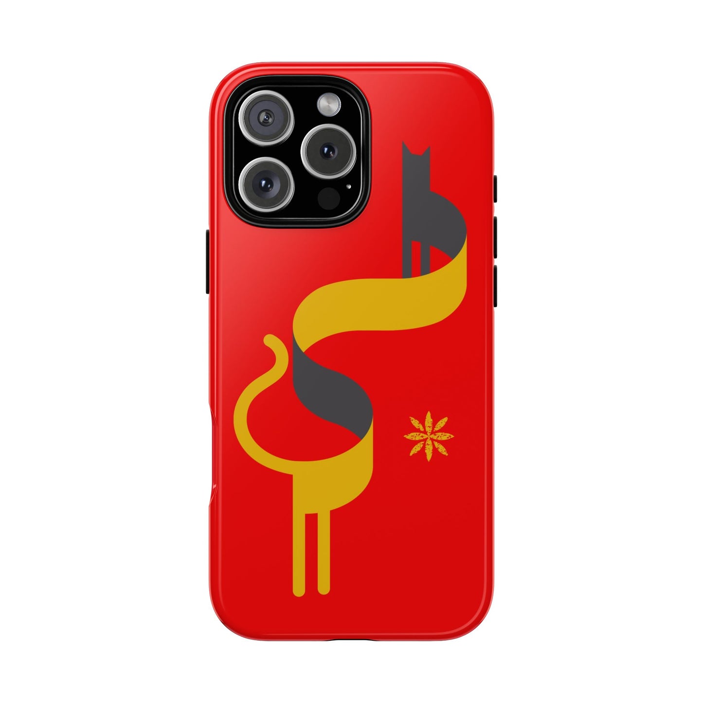 FlatCat Rugged Phone Case - Durable Red Cover