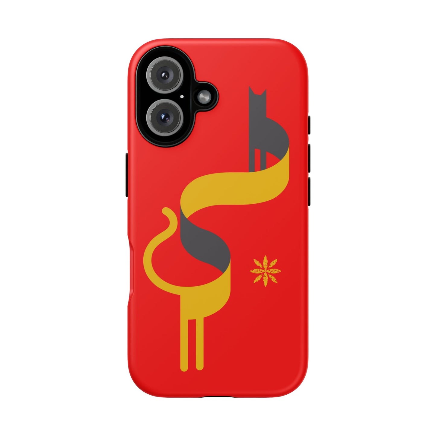 FlatCat Rugged Phone Case - Durable Red Cover