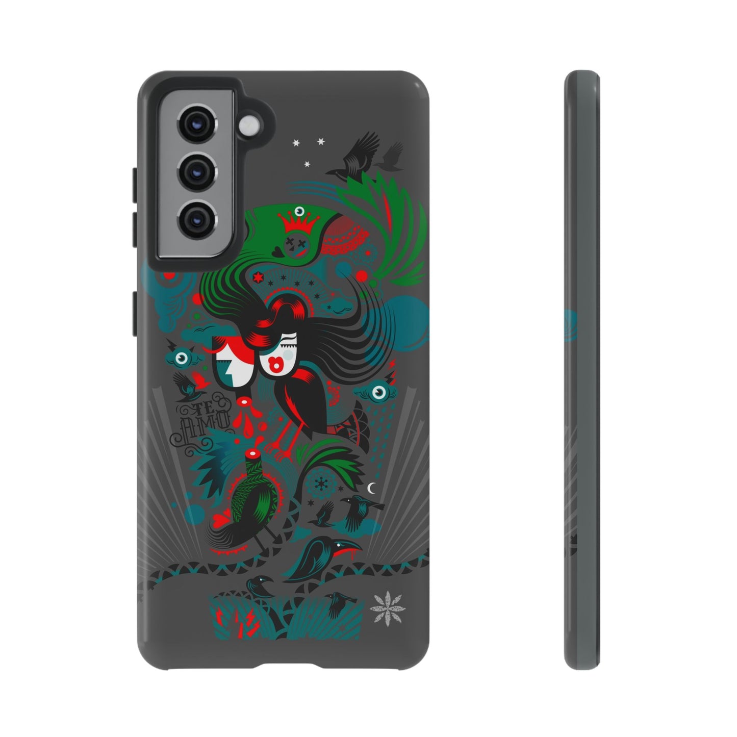 Te Amo Black Birds - Rugged Phone Case