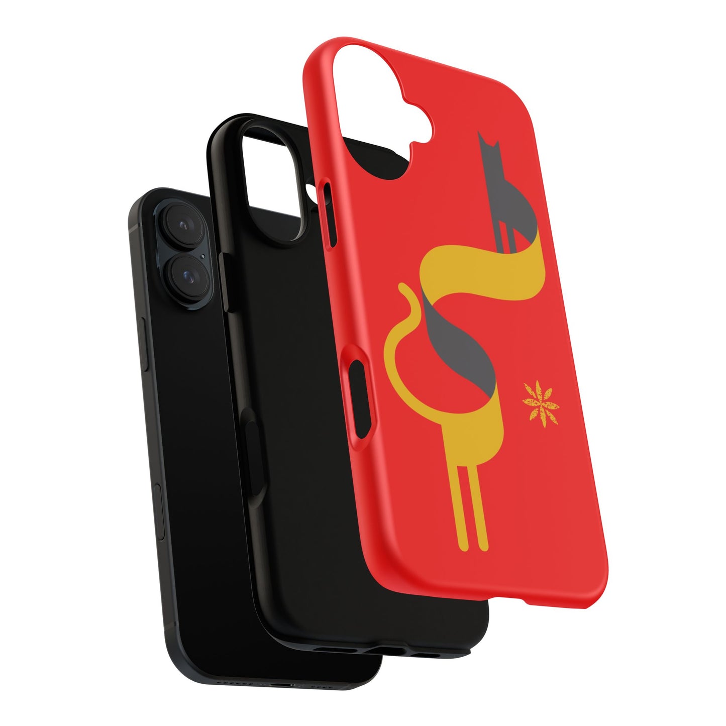 FlatCat Rugged Phone Case - Durable Red Cover