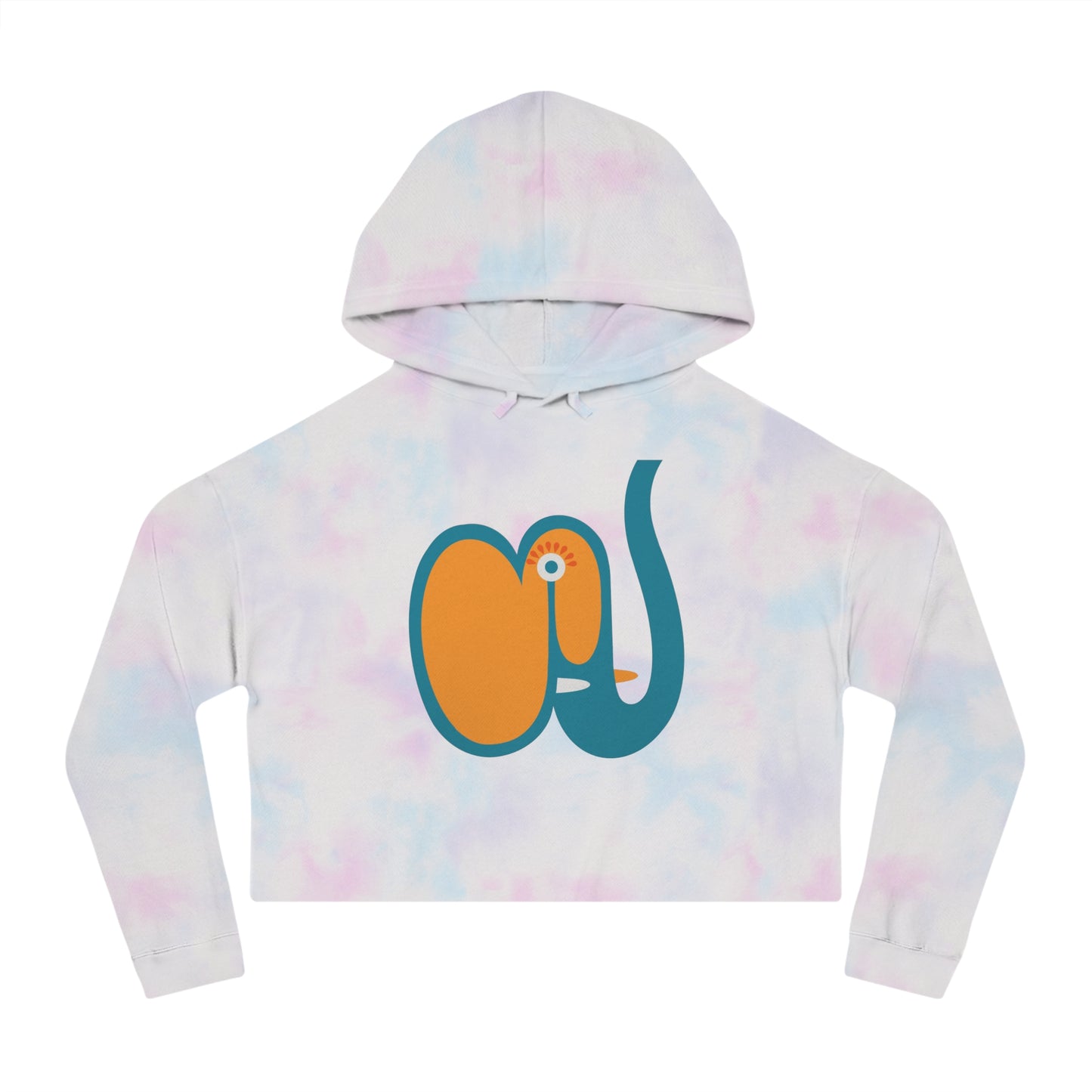 Whimsical Cropped Hooded Sweatshirt - Elefant Design for Women