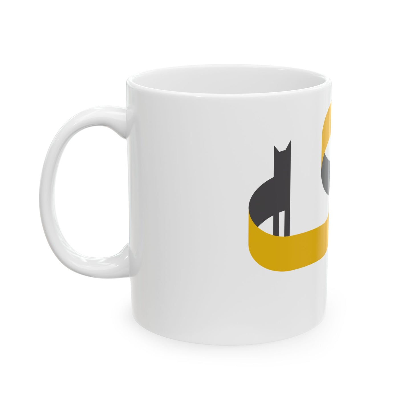 FlatCat Ceramic Mug, (11oz, 15oz)