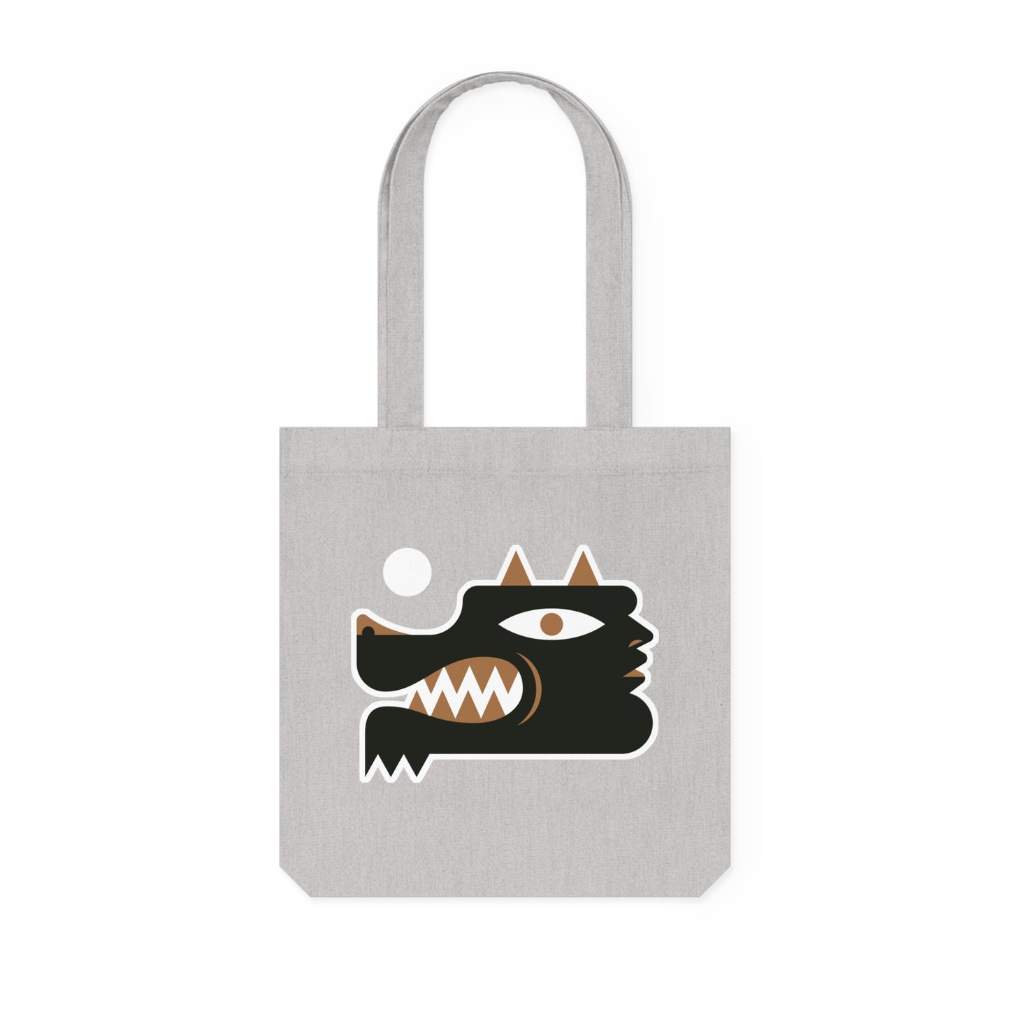Eco-Friendly Woven Tote Bag featuring Unique Wolf Man Design