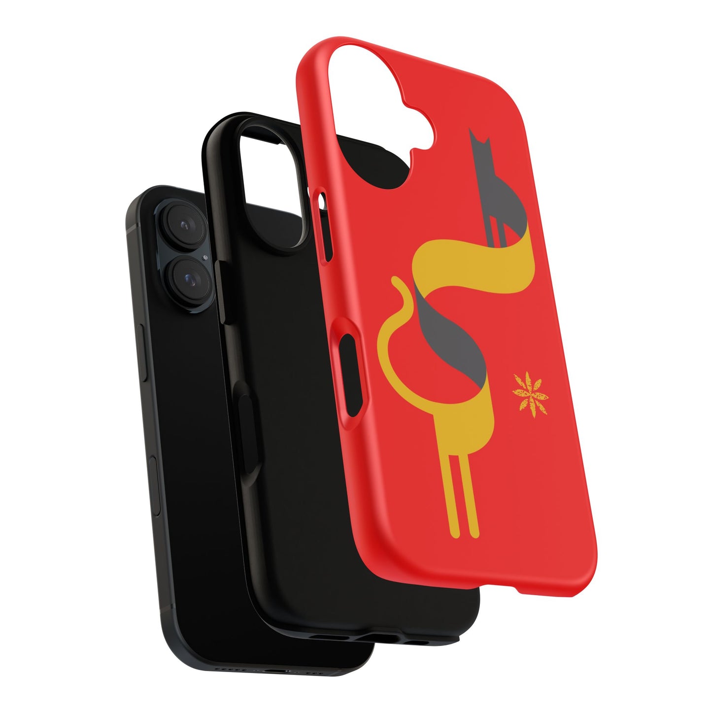 FlatCat Rugged Phone Case - Durable Red Cover