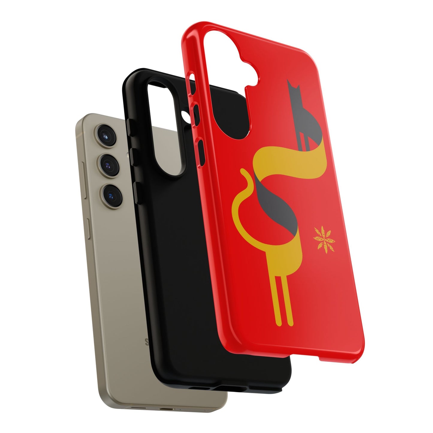 FlatCat Rugged Phone Case - Durable Red Cover